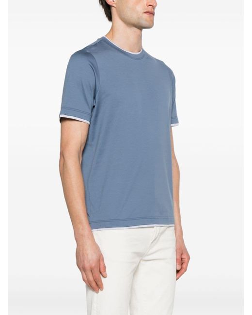 Barba Napoli Powder Blue Cotton T-shirt