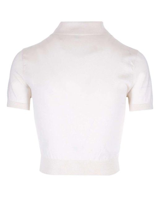Loewe White Cropped Polo Shirt