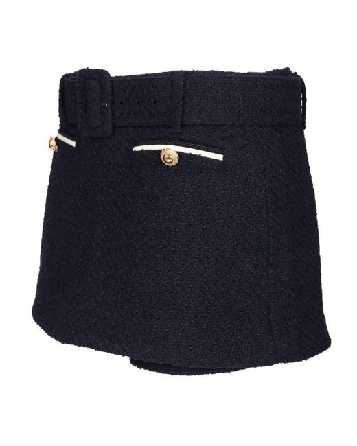 Self-Portrait Blue Bouclé Culottes