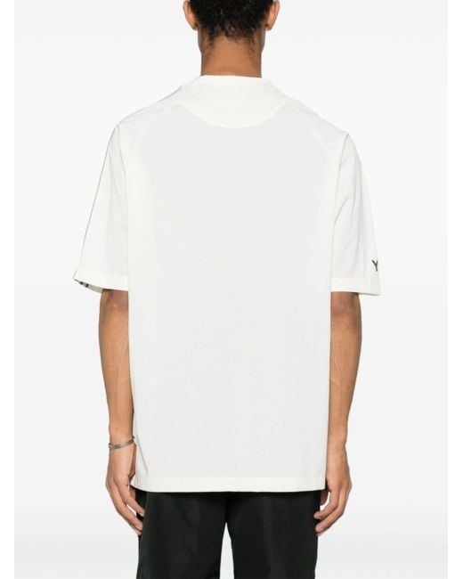 Y-3 White T-shirt With Bands On The Sleeves