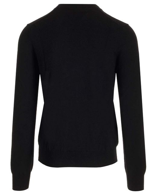 COMME DES GARÇONS PLAY Black V-Neck Wool Sweater for men