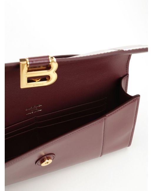 Balenciaga Purple Hourglass Clutch