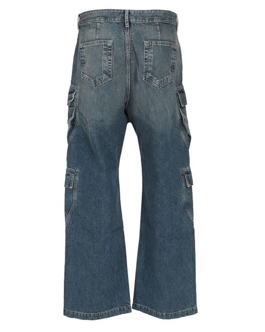 Rick Owens Blue Cargo Jeans for men