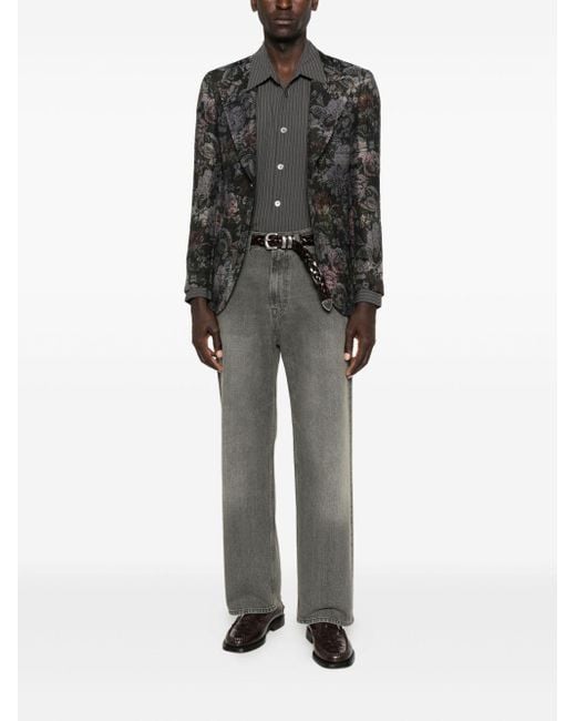 Gabriele Pasini Black Blazer With Floral Pattern for men