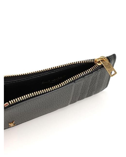 Saint Laurent Black "tiny Cassandre Fragments" Zip-around Card Holder