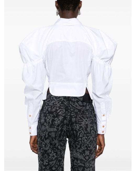 Vivienne Westwood White Orb-Embroidered Cotton Shirt