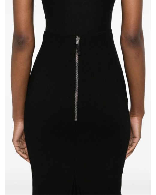 Rick Owens Black Pillar Floor-Lenght Long Skirt