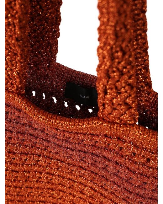 Alanui Red Ray Of Light Knitted Tote Bag