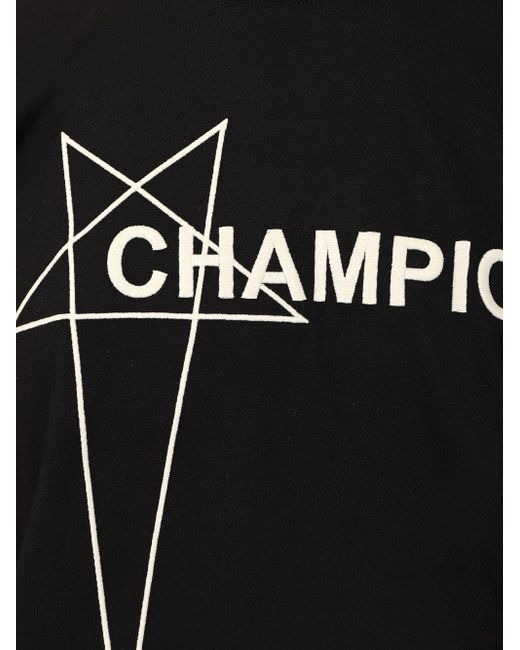 Rick Owens X Champion Black Cropped T-shirt