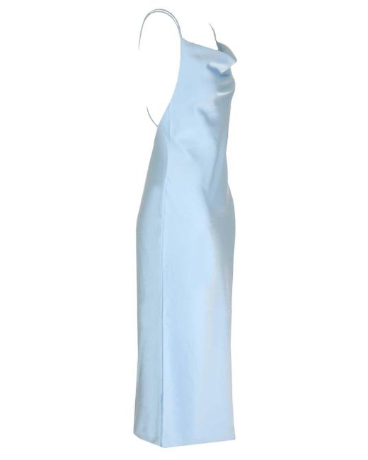 ROTATE BIRGER CHRISTENSEN Blue Midi Slip Dress