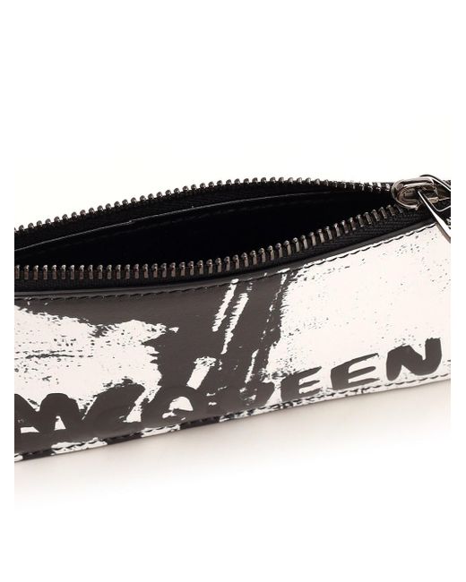 Alexander McQueen White Zip Card Holder