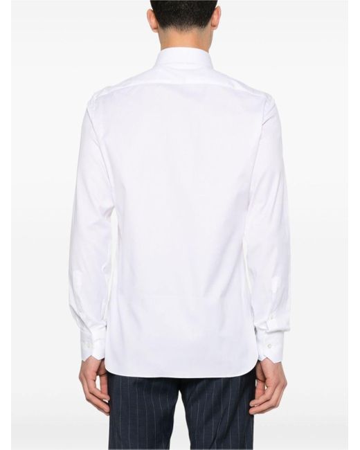Zegna White Stretch Cotton Shirt Shirts for men