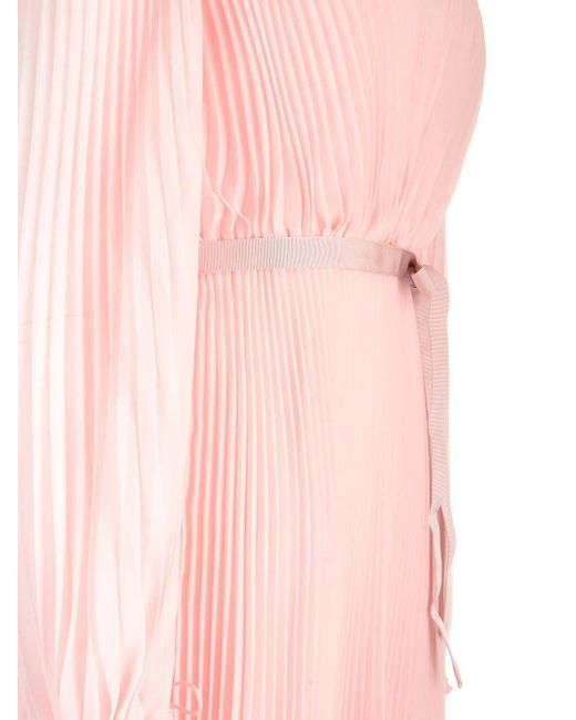 Max Mara Pink Pleated Chiffon Mini Dress