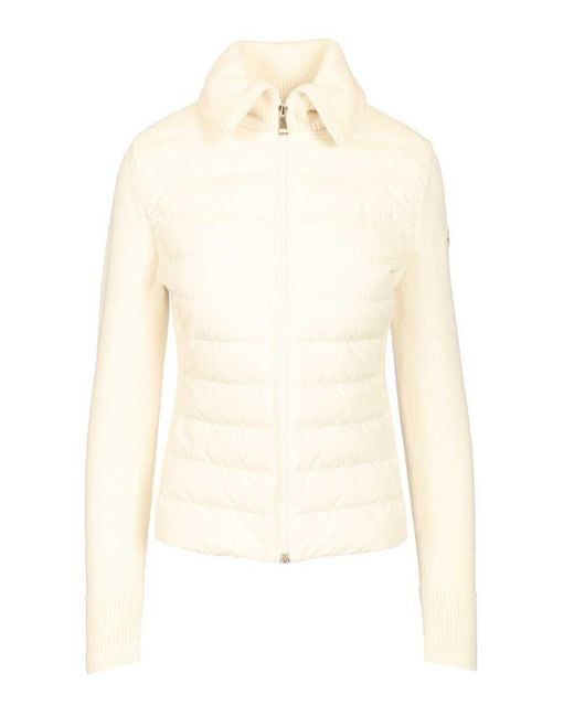 Moncler White Padded Wool Cardigan