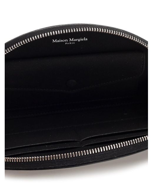 Maison Margiela Micro Crescent Clutch Bag In Black Leather