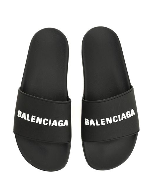 Balenciaga Black Pool Slide Sandal