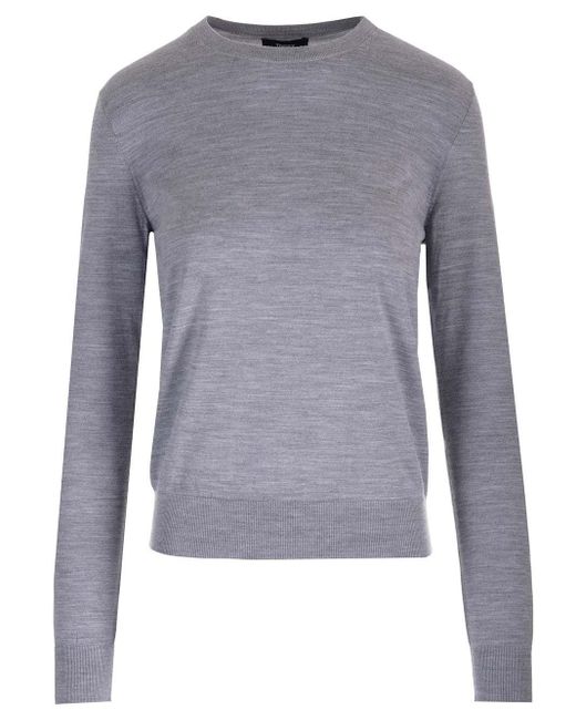 Theory Crew Neck Sweater in Blue Lyst