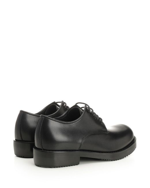 Dries Van Noten Black Leather Derby Shoe