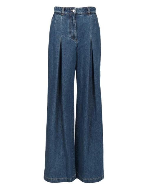 Dolce & Gabbana Blue Pantalone Gamba Ampia