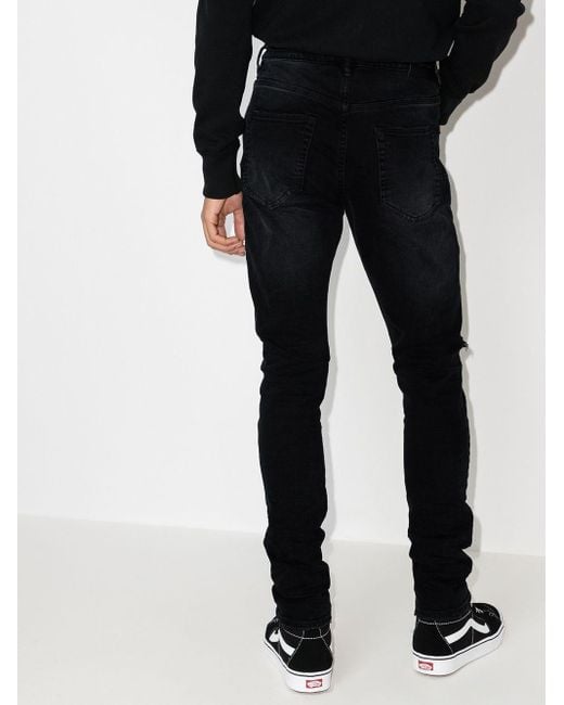 Purple Black Jeans Medium Waist for men