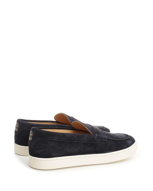 Brunello Cucinelli Blue Suede Loafer Sneaker