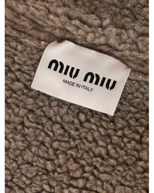 Miu Miu Brown Knit Bomber Jacket