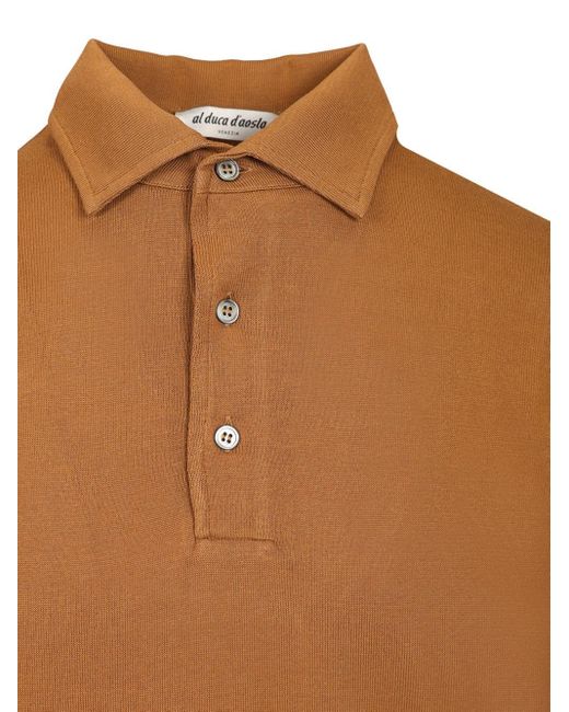 Al Duca D'aosta Brown Cotton Polo for men