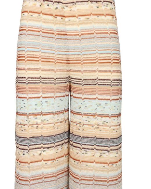 Missoni Natural Patterned Palazzo Pants Trousers