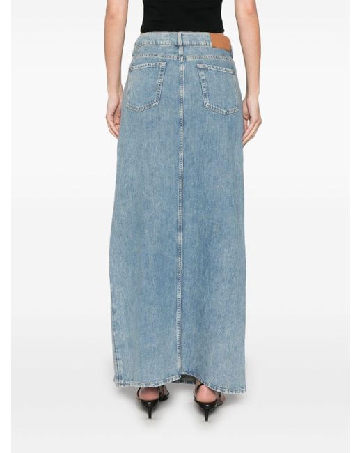 7 For All Mankind Blue Long Maxi Skirt Skirts Light