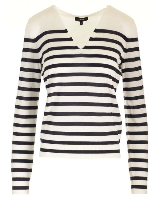 Theory Multicolor Striped Wool Sweater