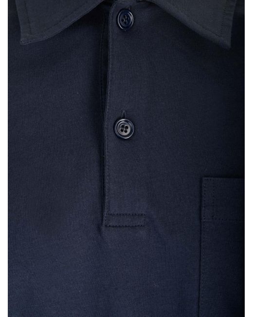 Dries Van Noten Blue Short-Sleeved Polo Shirt for men