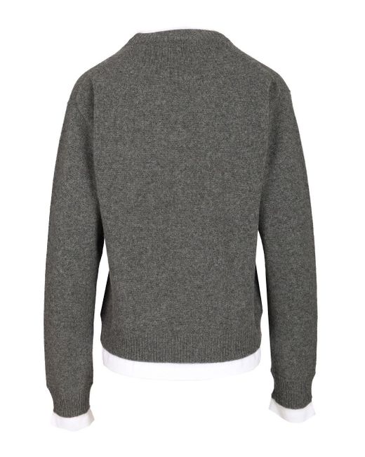 Miu Miu Gray Cashmere V-neck Sweater
