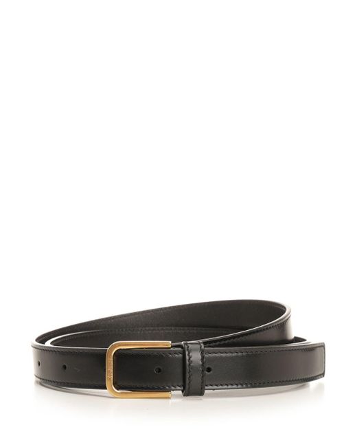 Saint Laurent Black Calf Leather Bos Taurus Thin Belt main image 0