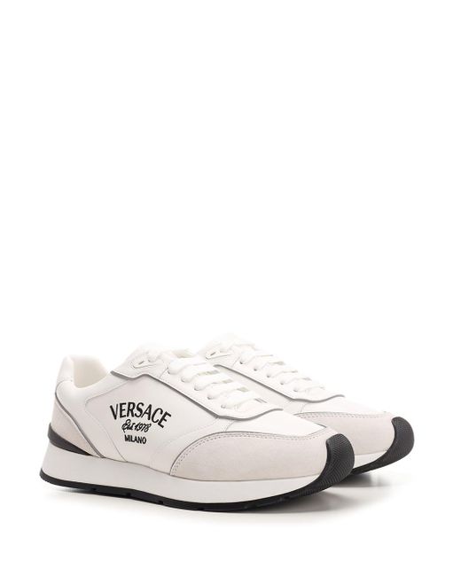 Versace White " Milano" Running Sneakers