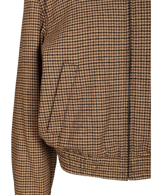 Saint Laurent Brown Houndstooth Padded Jacket