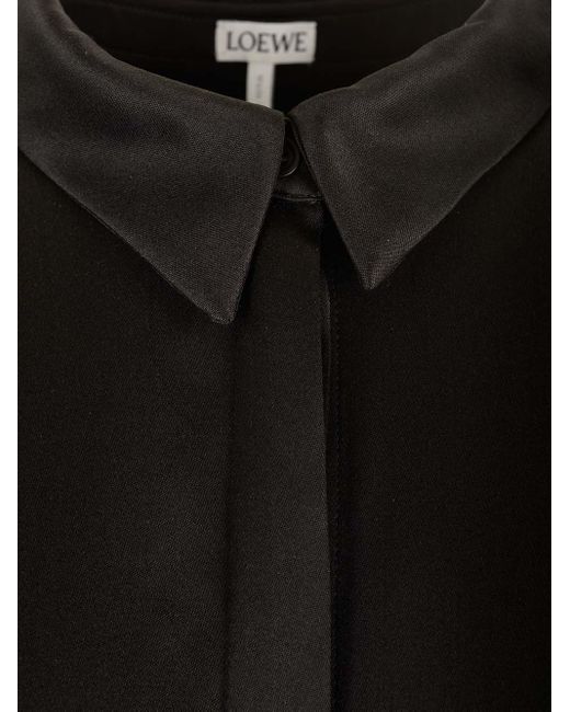 Loewe Black Silk Shirtdress