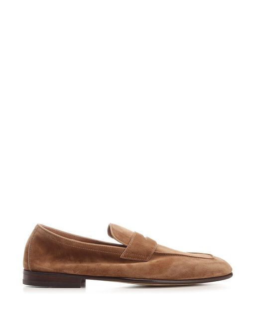 Brunello Cucinelli Brown Unlined Penny Loafers