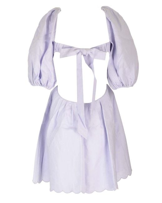 Zimmermann Purple "halliday Scallop" Mini Dress