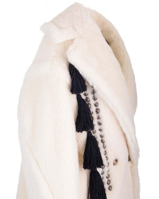 Max Mara Natural Embellished Teddy Bear Coat