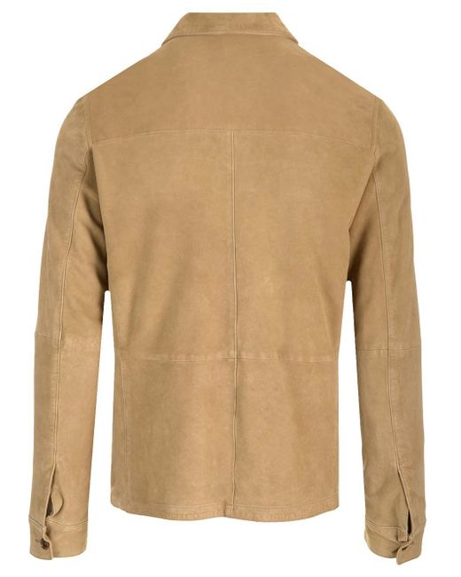 Al Duca D'aosta Natural Suede Shirt Jacket for men