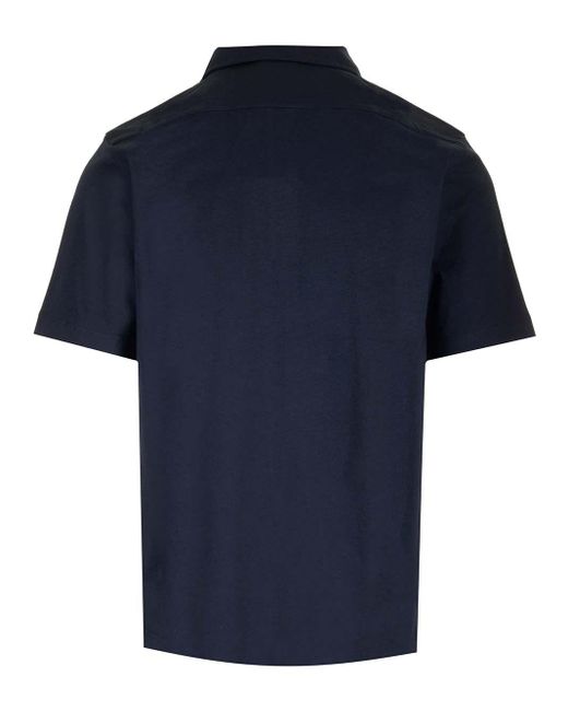 Dries Van Noten Blue Short-Sleeved Polo Shirt for men
