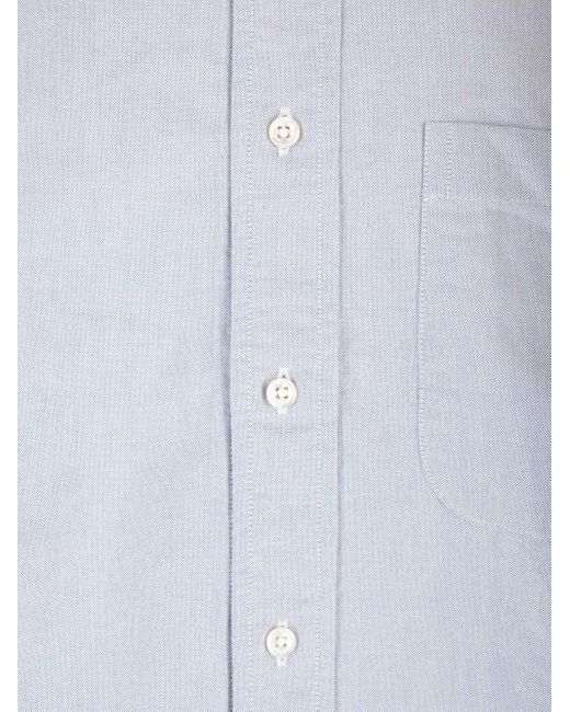 Thom Browne Blue Light Button-Down Shirt With 4 Bars for men