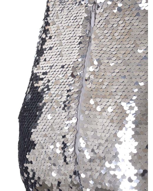 Self-Portrait Gray Mermaid Sequin Skirt