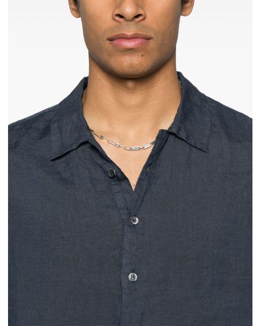 Barena Blue Mola Linen Shirt for men