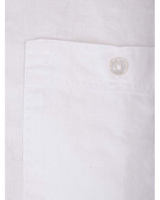 7 For All Mankind White Cotton And Linen Shirt for men