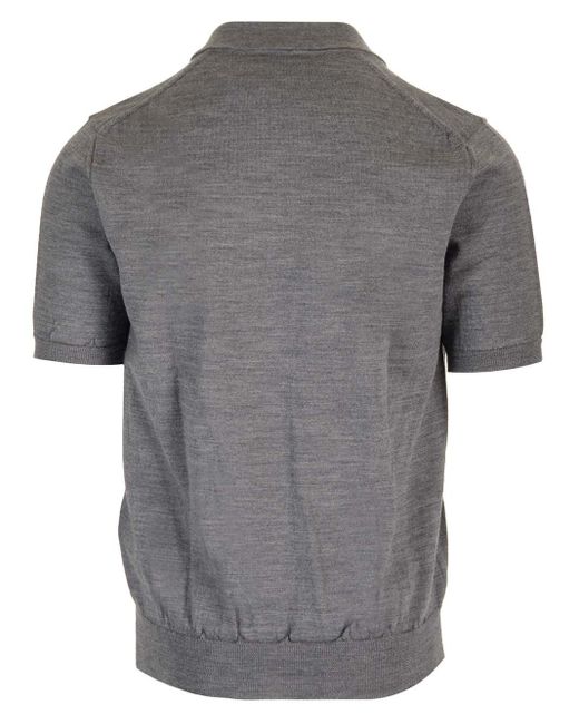 COMME DES GARÇONS PLAY Gray Wool Knit Polo Shirt for men