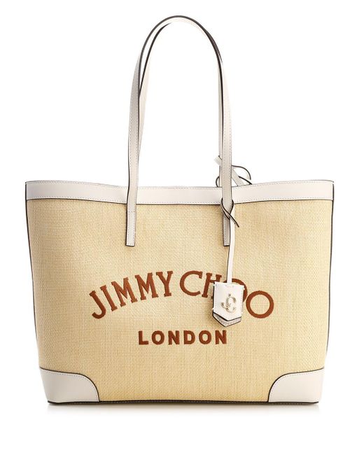 Jimmy Choo Canvas "nine2five" Tote Bag in Beige (Natural) Lyst
