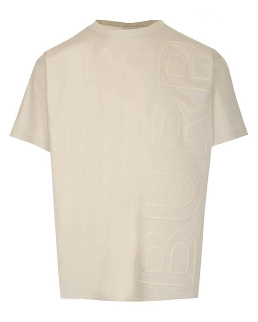 Burberry Cotton Parchment T-shirt in Natural - Lyst