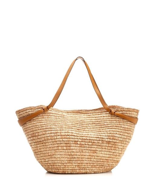Ulla Johnson Leather "mallorca" Straw Tote Bag in Beige (Natural
