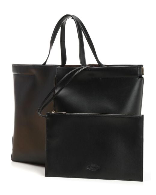 Tod's Black Di Bag Folio Shopping Bag